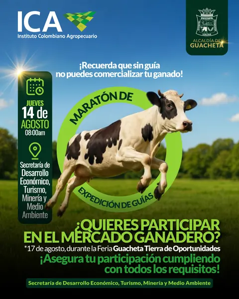 Expedición de guías ICA para la feria ganadera · Alcaldía de Guachetá