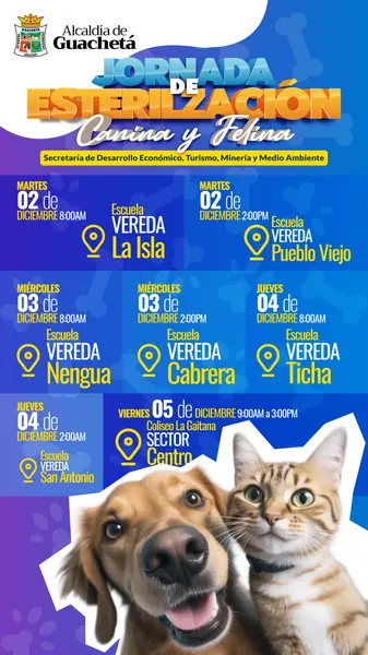 Jornada de esterilización canina y felina · Alcaldía de Guachetá