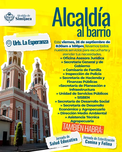 Alcaldía al barrio · Alcaldía de Simijaca