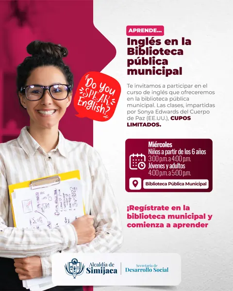 Inglés en la biblioteca municipal · Alcaldía de Simijaca