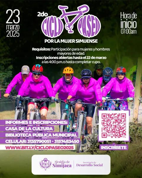 2.º Ciclopaseo por la mujer simijense · Alcaldía de Simijaca
